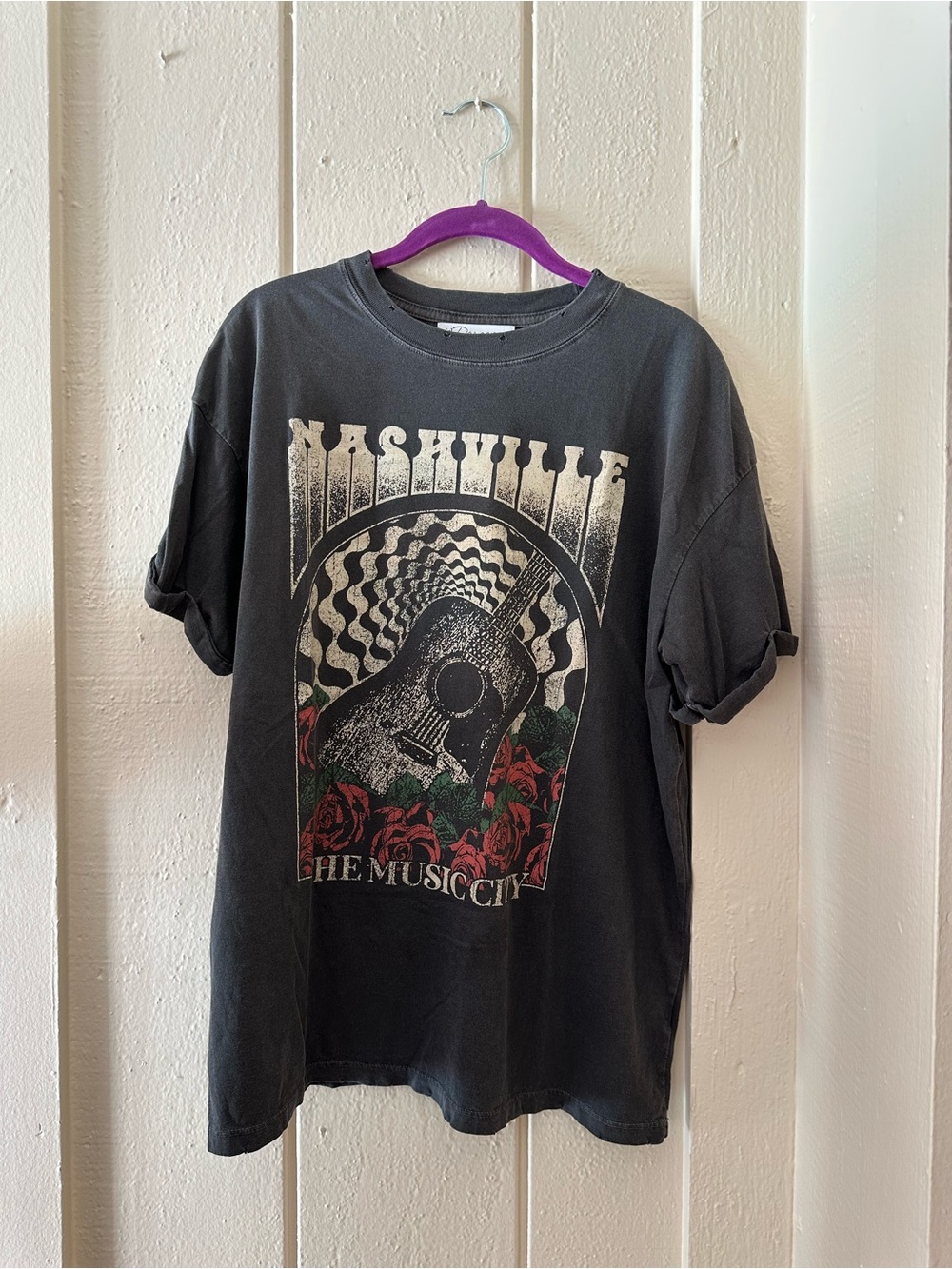 NEW GIRL DANGEROUS BLK OVERSIZED T SHIRT TOP NASHVILLE WOW M